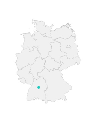 Karte von Deutschland mit der Lage von Stuttgart