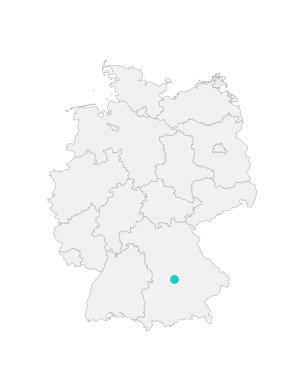 Karte von Deutschland mit der Lage von Ingolstadt