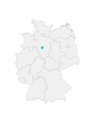 Karte von Deutschland mit der Lage von Hannover