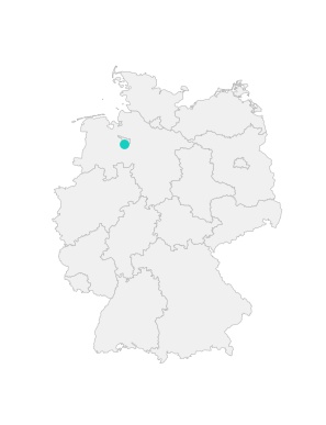 Karte von Deutschland mit der Lage von Stuhr