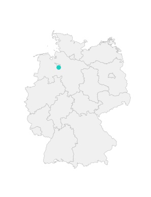 Karte von Deutschland mit der Lage von Weyhe