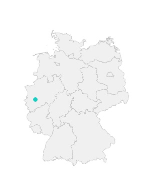 Karte von Deutschland mit der Lage von Dormagen