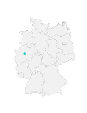 Karte von Deutschland mit der Lage von Dortmund