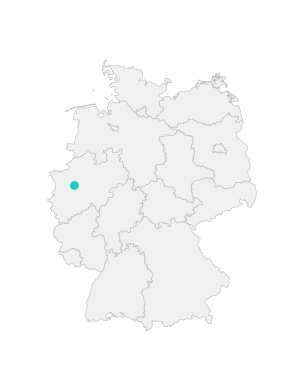 Karte von Deutschland mit der Lage von Essen