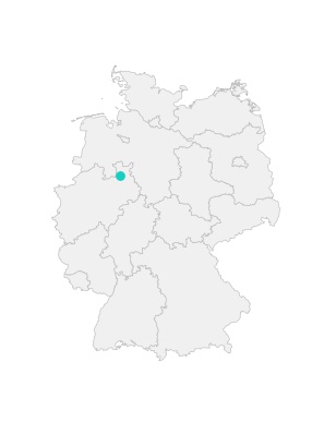 Karte von Deutschland mit der Lage von Hiddenhausen