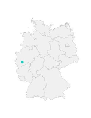 Karte von Deutschland mit der Lage von Köln