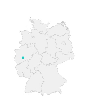 Karte von Deutschland mit der Lage von Kürten