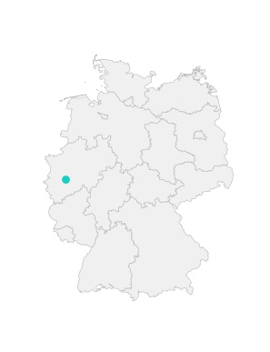 Karte von Deutschland mit der Lage von Langenfeld (Rhld.)