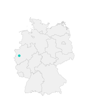 Karte von Deutschland mit der Lage von Meerbusch