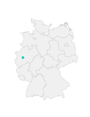 Karte von Deutschland mit der Lage von Mettmann