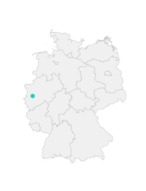 Karte von Deutschland mit der Lage von Neuss