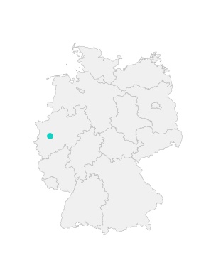Karte von Deutschland mit der Lage von Ratingen