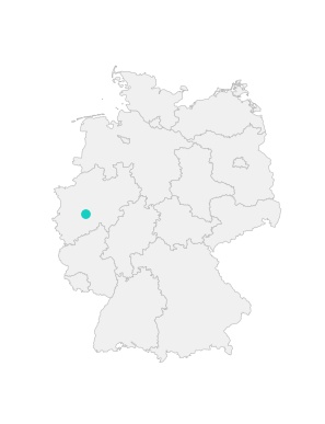 Karte von Deutschland mit der Lage von Remscheid