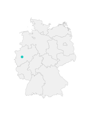 Karte von Deutschland mit der Lage von Wülfrath