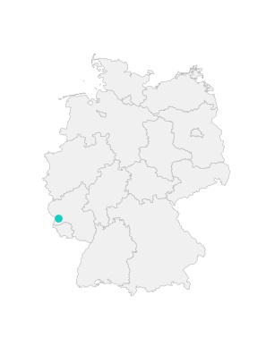 Karte von Deutschland mit der Lage von Trier