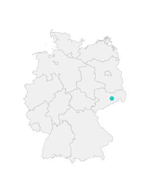 Karte von Deutschland mit der Lage von Dresden