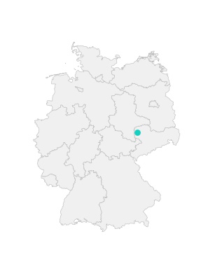 Karte von Deutschland mit der Lage von Leipzig