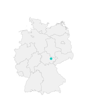 Karte von Deutschland mit der Lage von Jena